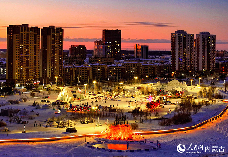 2024年12月20日拍攝的呼倫貝爾市城市越野滑雪公園景色（無(wú)人機(jī)照片）。王正攝